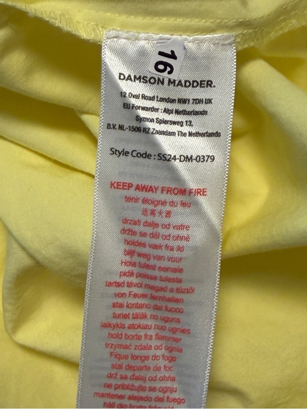 Damson Madder Tish Poplin smocked Midi yellow Dress size US2/UK6 - Picture 5 of 8